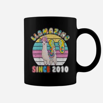 Kids Llama Girl 11 Year Old Llamazing Since 2010 11Th Birthday Coffee Mug | Crazezy