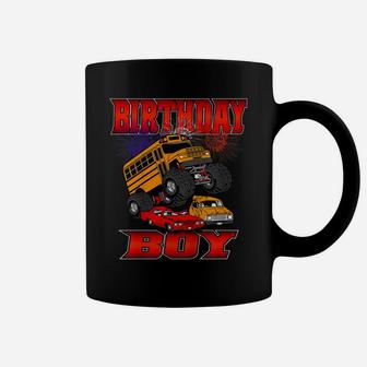 Kids Monster Trucks Birthday Boy Monster Trucks For Boys Coffee Mug | Crazezy