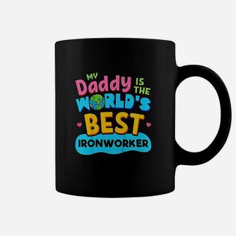 Kids My Best Daddy Dad Ironworker Proud Daughter Son Kid Coffee Mug | Crazezy AU