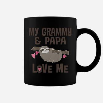 Kids My Grammy And Papa Love Me Granddaughter Sloth Coffee Mug | Crazezy AU