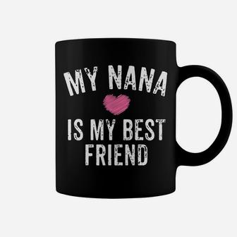 Kids My Nana Is My Best Friend Pink Heart Granddaughter Girl Gift Coffee Mug | Crazezy DE