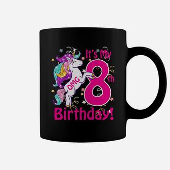 Kids Omg It's My 8Th Birthday Girls Unicorn 8 Years Old Outfit Coffee Mug | Crazezy