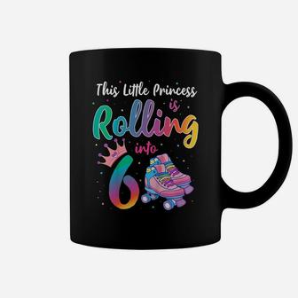 Kids Roller Skate Birthday Shirt 6 Year Old Princess Party Outfit Coffee Mug | Crazezy DE