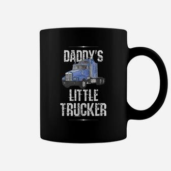 Kids Semi Truck Boys Gift Daddy's Little Trucker Coffee Mug | Crazezy