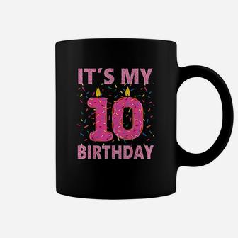 Kids Sweet Donut Its My 10Th Birthday 10 Yrs Old Gift Coffee Mug | Crazezy AU