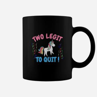 Kids Two Legit To Quit Funny 2Nd Birthday Gift Unicorn Coffee Mug | Crazezy DE
