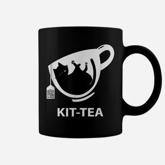 Kit-Tea A Cute Black Cat With Tea Funny Cat Lovers Black Cat Coffee Mug | Crazezy