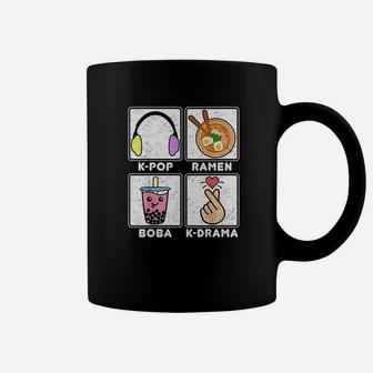 Kpop Ramen Boba Kdrama Bubble Tea Cute Kawaii Korean Heart Coffee Mug | Crazezy UK