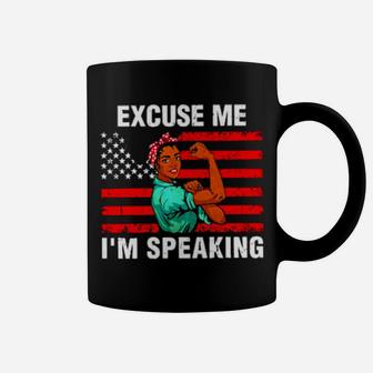 Kurik Excuse Me I'm Speaking Shirt For Black Women Or Men American Flag Political Quote African Girl Coffee Mug - Monsterry UK