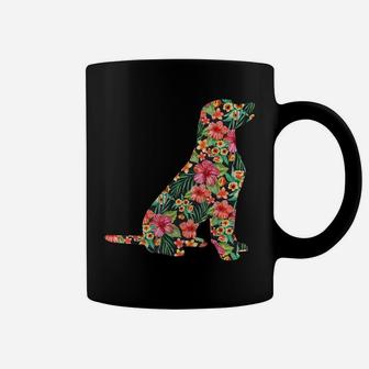 Labrador Flower Funny Dog Silhouette Floral Gifts Women Men Coffee Mug | Crazezy
