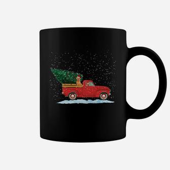 Labrador Retriever Vintage Red Pickup Truck Christmas Tree Coffee Mug | Crazezy