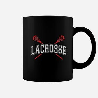 Lacrosse Red Crossed Sticks Coffee Mug | Crazezy DE