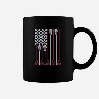 Lacrosse Stick American Flag Lax Player Coffee Mug | Crazezy AU