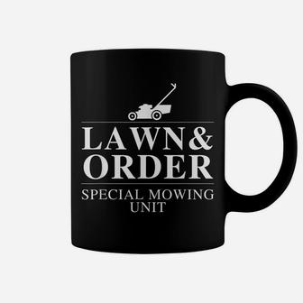 Lawn & Order Special Mowing Unit Funny Dad Joke Coffee Mug | Crazezy UK