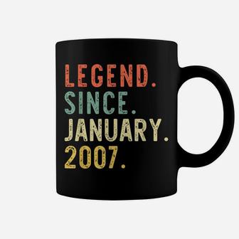 Legend Since January 2007 14Th Birthday Gift 14 Years Old Coffee Mug | Crazezy AU