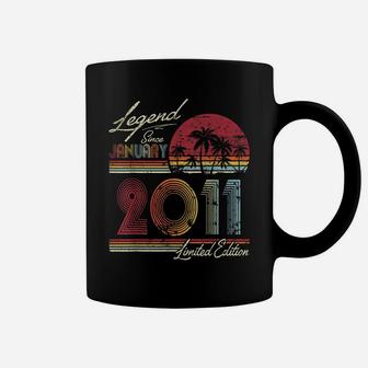 Legend Since January 2011 9Th Birthday Gift 9 Years Old Coffee Mug | Crazezy DE