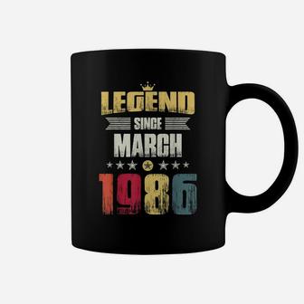 Legend Since March 1986 Vintage 32Nd Birthday Gift Shirt Coffee Mug | Crazezy