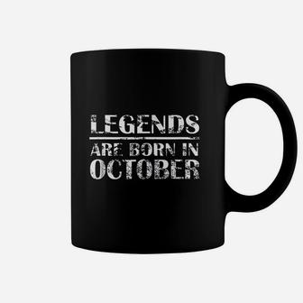 Legends Are Born In October Birthday Distressed Coffee Mug | Crazezy