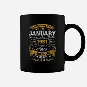 Legends Born In January 1951 70Th Birthday Gift 70 Yrs Old Coffee Mug | Crazezy UK