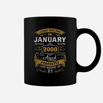 Legends Born In January 2000 21St Birthday Gift 21 Yrs Old Coffee Mug | Crazezy AU