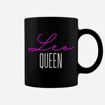 Leo Queen Pink Writing Leo Woman Birthday Gift Coffee Mug | Crazezy DE
