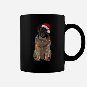 Leonberger Christmas Lights Xmas Dog Lover Santa Hat Sweatshirt Coffee Mug | Crazezy CA