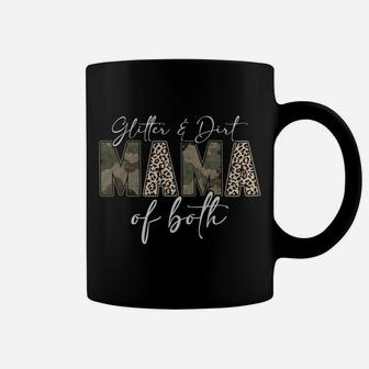 Leopard Glitter Dirt Mom Mama Of Both Camouflage Mothers Day Sweatshirt Coffee Mug | Crazezy AU