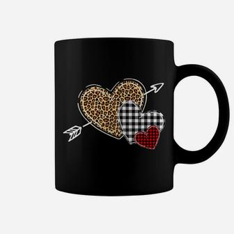 Leopard Heart - Buffalo Plaid Heart Valentine Day Coffee Mug | Crazezy
