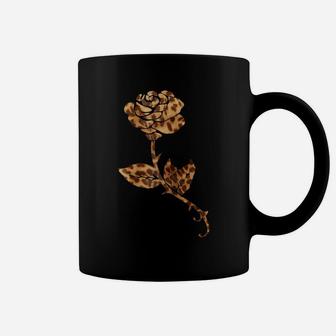Leopard Print T Shirt - Rose Flower Graphic Cheetah Tee Gift Coffee Mug | Crazezy AU