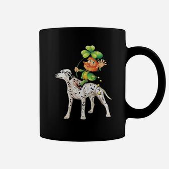 Leprechaun Riding Dalmatian Dog Irish Coffee Mug - Monsterry