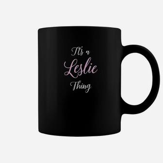Leslie Name Personalized Women Cute Pink Girl Gift Coffee Mug - Thegiftio UK