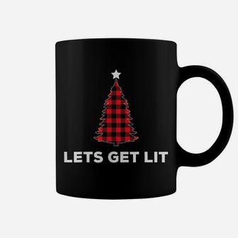 Let's Get Lit Funny Christmas Drinking Lights Santa Matching Coffee Mug | Crazezy AU