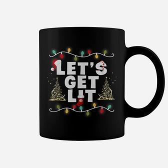 Let's Get Lit Funny Christmas Drinking Xmas Lights Coffee Mug | Crazezy CA
