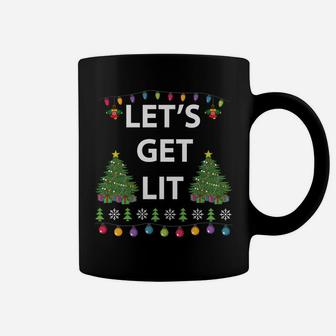 Let's Get Lit Ugly Christmas Sweatshirt Coffee Mug | Crazezy