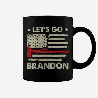 Let's Go Brandon Firefighter Thin Red Line Us Flag Coffee Mug | Crazezy