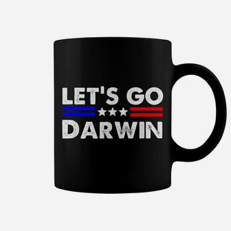 Lets Go Darwin Funny Sarcastic Vintage Us Flag Graphic Coffee Mug | Crazezy