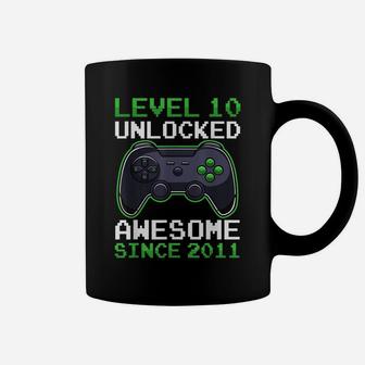 Level 10 Unlocked 10 Years Old Video Gamer Birthday Gift Coffee Mug | Crazezy DE