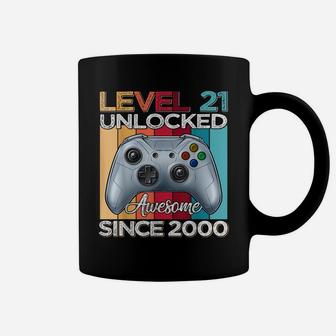 Level 21 Unlocked Awesome Since 2000 21St Birthday Gaming Coffee Mug | Crazezy