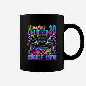 Level 30 Unlocked Awesome Since 1991 30Th Birthday Gaming Coffee Mug | Crazezy