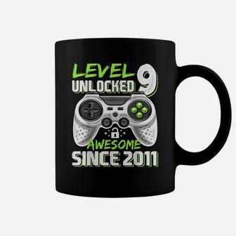 Level 9 Unlocked Awesome Since 2011 Video Game 9Th Birthday Coffee Mug | Crazezy