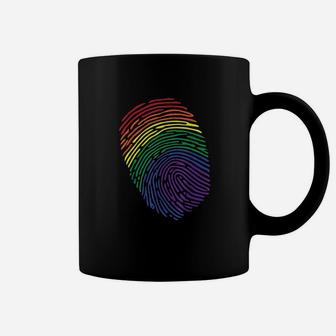 Lgbt Flag Fingerprint Proud Lgbt Pride Gifts Coffee Mug | Crazezy