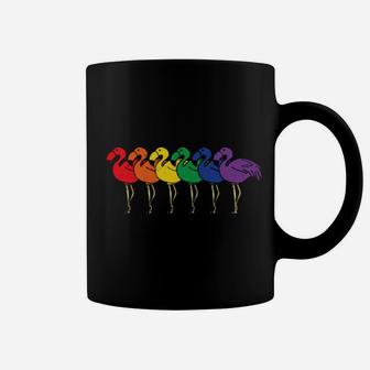 Lgbt Flamingo Rainbow Gay Lesbian Pride Gift Coffee Mug - Monsterry