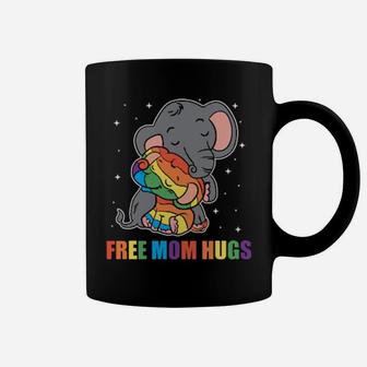 Lgbt Funny Rainbow Elephant Hugs Lesbian Gay Pride Coffee Mug - Monsterry DE