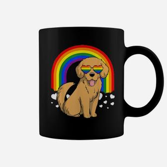 Lgbt Golden Retriever Dog Gay Pride Rainbow Lgbtq Coffee Mug - Monsterry UK