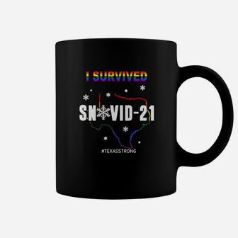 Lgbt I Survived Snovid 21 Texas Strong Coffee Mug - Monsterry CA