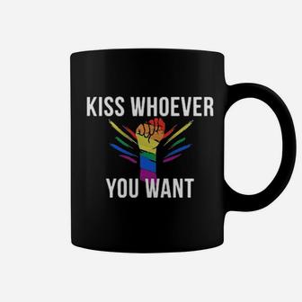 Lgbt Kiss Whoever You Want Coffee Mug - Monsterry