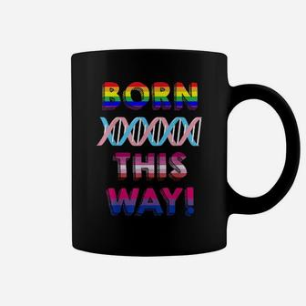 Lgbt Pride Born This Way Colorful Lettering Coffee Mug - Monsterry