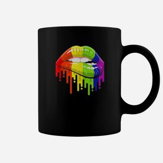 Lgbt Rainbow Color Lips Pride Gay Homosexual Coffee Mug - Monsterry DE