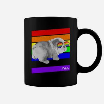 Lgbt Rainbow Flag Gay Pride English Bull Dog Coffee Mug - Monsterry
