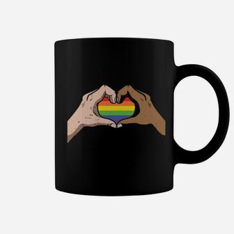 Lgbt Rainbow Heart Gay Pride Lesbian Equality Gift Coffee Mug - Monsterry DE